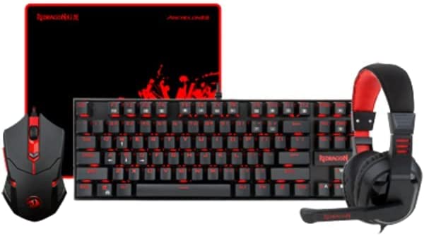 KIT 4 EN 1 REDRAGON K552-BB-2 / INCLUYE TECLADO KURAMA K552 + MOUSE M601 + AUDIFONO H101 + MOUSEPAD ARCHELON