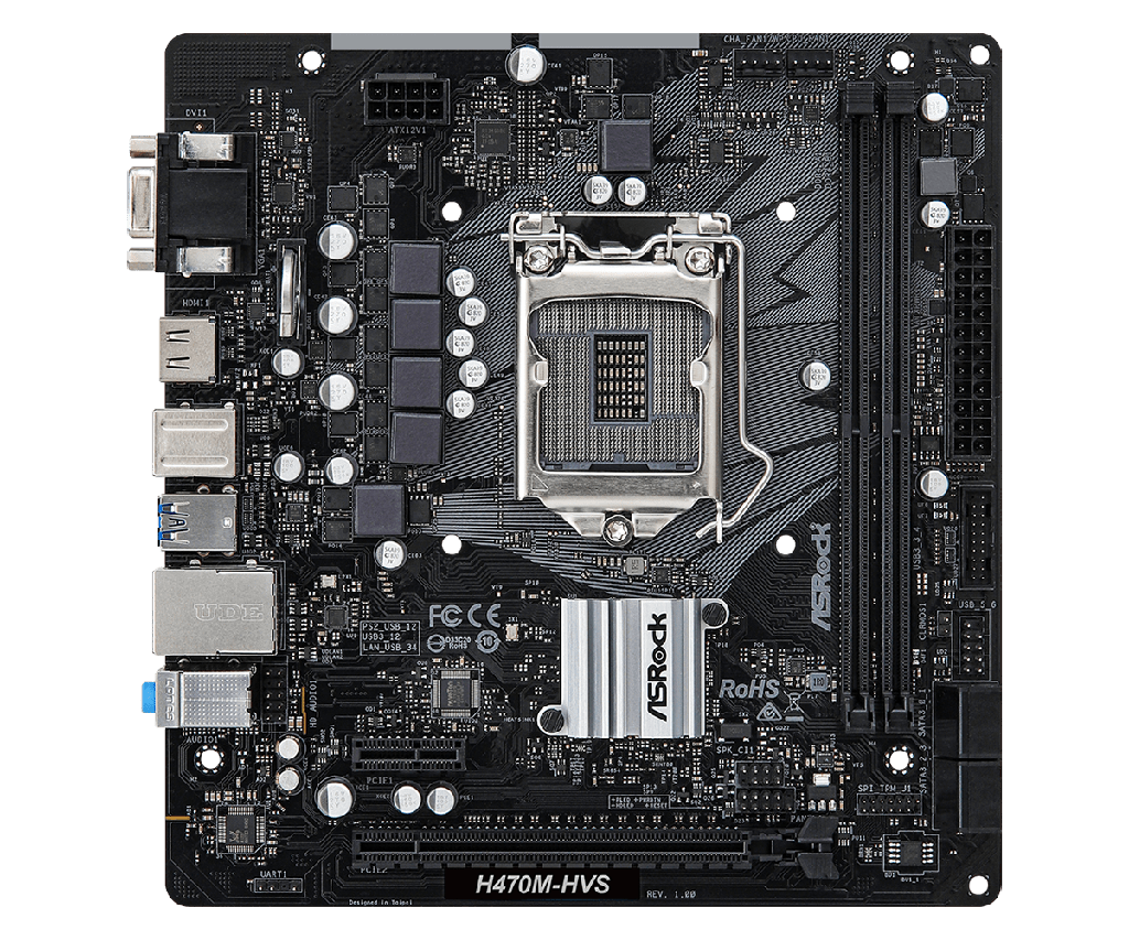 MOTHERBOARD ASROCK H470M-HVS M-ATX SOCKET LGA 1200
10TH / 2X DDR4 2933MHZ / 1X HDMI - D-SUB / 1X PCI-E 3.0